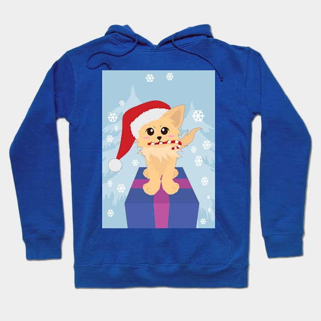 Christmas Puppy (Painting) Hoodie by SakuraDragon